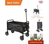 Versatile Collapsible Garden Cart - Up to 264 lbs Capacity & Adjustable Height