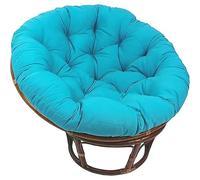 Versatile Comfort Papasan Chair Pad, Thick Round Water-Resistant Cushion, Easy to Clean, Suitable for Outdoor Garden Chairs, Kitchen Dining Chair Cushion with Ties, Swing Chair Pad ( Color : Blau , Si