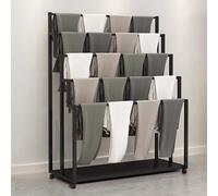Versatile Commercial Display Stand on Wheels - Multi-Purpose Floor Rack for Scarves, Shawls, Jeans, Oversized Quilts & Towel Drying - Retail Clothing Holder