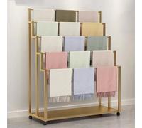Versatile Commercial Display Stand on Wheels - Multi-Purpose Floor Rack for Scarves, Shawls, Jeans, Oversized Quilts & Towel Drying - Retail Clothing Holder