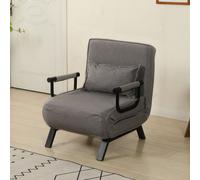 Versatile Convert Single Sofa Bed 4-in-1 6-Position 85 Sleeper Recliner Grey