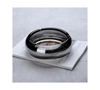 Versatile Crystal Glass Ashtray Round Ashtrays For Outdoors Windproof Ashtrays For Indoor Large Ashtrays Various Sizes Reusable-Light Grey-s