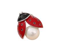 Versatile Crystal Studded Ladybirds Pin Handmade Drop Oil Animal Badge For Dresses Coats And Special Occasion Attire Trendy Women's Accessory