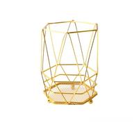 Versatile Cutlery Drainer - Multipurpose Utensil Crock for Kitchen, Office, and Makeup Brush Storage (Gold)