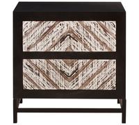 Versatile Design Black 2 Drawer Bedside Table, Industrial Table For Bedroom, Everyday Use Lounge Table Premier Housewares Brown One Size
