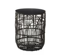 Orsina Versatile Design Round Rattan Table, Industrial Design Bedroom Table, Everyday Use Side Table For Lounge in Black Orsina Black