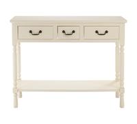Heritage Console Table 3 Drawers White Finish