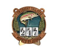 Versatile Display Options Wooden 999-Count Home Decor, Fish Caught Counter | Fishing Catch This Year Tally Counter,for Dad Grandpa Fisherman Lake House Cabin Living Room Birthday Valentines