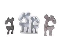 Versatile Display Ornament Crafting Molds Sturdy Silicone Christmas Double Elk Decoration Mold for Resin Projects Enthusiasts