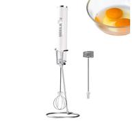 Versatile Electric Frother - Comfortable Milk Foam Maker, Egg Whisk, USB Rechargeable | Hand Mixer with Storage Stand for Coffee, Lattes, Cappuccinos, Juices, Jam, Black/White Options.