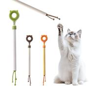 Versatile Extendable Back Scratcher & Cat Teaser Toy,Dual-Sided Telescopic Scratching Tool with Soft Silicone & Firm ABS Heads,Fun Interactive PetBonding Gift for Cat Lovers,Adults & Seniors (Green)