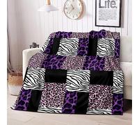Versatile Fleece Throw Blanket, Purple Leopard And White Pink Cheetah Print, Cozy Throws, Throw Blankets For Car, Sofa, Camping L