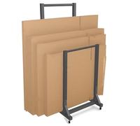 Versatile Floor-Standing Cart Rack for Cardboard & Canvas Storage - Perfect for nizing Drawing Boards Picture Frames in Warehouses Galleries Retail Stores (35x50x90cm)