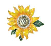 Versatile Floral Brooch for Multiple Occasions Anti-Tarnish Alloy Accent Easy to & Pair Fashion Sunflowers Pin