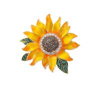 Versatile Floral Brooch for Multiple Occasions Anti-Tarnish Alloy Accent Easy to & Pair Sunflowers Brooch