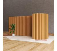 Versatile Folding Paper Room Divider - White & Brown Indoor Wall Partition Space Separator for Privacy Stylish Room Dividers 59" Height Ideal for Home Office and Events