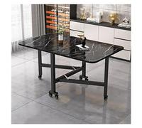 Versatile Folding Round Wooden Dining Table with 6 Wheels - Extendable Kitchen & Office Desk Space-Saving Furniture for Small Apartments 3 Shapes for Ultimate Convenience