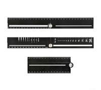 Versatile Folding Ruler Geometric Drawing Tool with Protractor and for Compass Function for Straight Lines, Parallel Lines and Angle Measurements in Aluminum