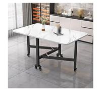 Versatile Folding Wooden Dining Table with 6 Wheels Round Extendable Table for Small Spaces Multi-Shape Office Desk Compact Kitchen Furniture for Apartments