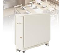 Versatile Folding Wooden Table,Size: 1.2/1.5/1.6m, Height: 74cm, Width: 80cm, With Universal Wheels,Accommodates 4-8 People, for Small Apartment, Kitchen, RV,120×80×74,C