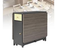 Versatile Folding Wooden Table,Size: 1.2/1.5/1.6m, Height: 74cm, Width: 80cm, With Universal Wheels,Accommodates 4-8 People, for Small Apartment, Kitchen, RV,150×80×74,A