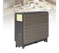 Versatile Folding Wooden Table,Size: 1.2/1.5/1.6m, Height: 74cm, Width: 80cm, With Universal Wheels,Accommodates 4-8 People, for Small Apartment, Kitchen, RV,120×80×74,A