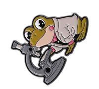 Versatile Frogs Lab Technician Pin with Microscope Design for Casual Wear Student Brooch