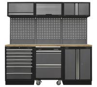 Versatile Garage Storage System With Pressed Wood Work Surface - 2040 X 460 X 2000mm