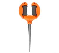 Versatile Garden Hose Guide Stakes Metal Multi-Purpose Spike Roller System for Plant Protection Tangle-Free Watering White Orange 27x12x3cm (Orange)