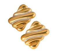 Versatile Gold and Silver Geometric Studs Earrings Elegant Ear Accessories Daily Wear Jewelry Accessory for Women Two Tone Studs