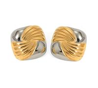 Versatile Gold and Silver Geometric Studs Earrings Elegant Ear Accessories Daily Wear Jewelry Accessory for Women Two Tone Studs