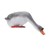 Versatile Goose Statue Cute Farm Animal Sculpture Charming Figurine Resin Gray for Toddler Bedroom (Lower Head Open Mouth to Drink)