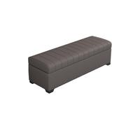 Versatile grey leather bench with storage stylish seating for bedroom living room entryway hidden storage bench at the foot of the bed (90x40x40cm)