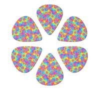 Versatile Guitar Picks 6 Pack Pink And Blue Tie Dye, Celluloid Semi-Round for Mandolin, Bass & Guitars, Light/Medium/Heavy Gauges