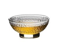 Versatile Hammered Heavy Base Small Glass Tea Cup, Hand-Blown Clear Borosilicate Tasting