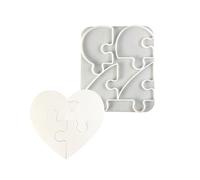 Versatile Heart Shaped Coasters Mold Practical Puzzle Heart Coasters Ornament Mold for Stylish Coffee Shop Decors Creative Puzzle Designs