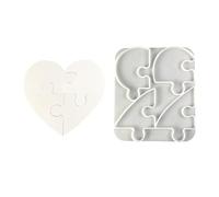 Versatile Heart Shaped Coasters Mold Practical Puzzle Heart Coasters Ornament Mold for Stylish Coffee Shop Decors Coffee Shop Decors
