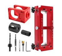Versatile Hinge Jigs for Round and Square Corner Hinges Combined with Locking Drilling Set on Various Door Adjust Locking