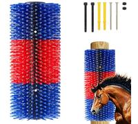 Versatile Horse Scratching Mat & Scratching Brush Horses, 43.5 x 20 x 10 cm, with 4 Screws for Horses, Horse Brush, Relieves Itching, Durable, Promotes Well-being of Horses, Cows and Goats