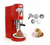 Versatile Ice Cream & Pasta Press, Commercial Spaghetti Ice Cream Maker with 4 Molds, 7.9 Gal/Hr Output, 6-8s/cup For Ice Cream Store, Bars, Cafes, Restaurant, Shop(Red)