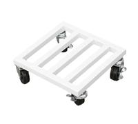 Versatile Indoor Outdoor Rolling Plant Cart 30cm White Metal Bonsai Shelf Flower Pot Stand with Universal Wheels - Durable Garden Decoration for Home & Patio