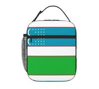 Versatile Large Capacity Flag of The Republic of Uzbekistan Insulated Lunch Bag Stylish and Durable Suitable for Work Travel and School