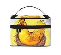 Versatile LargeBird's Nest Golden Chicken Cosmetic Bag: Water-Resistant Toiletry Organizer for Women Men â€“ Ideal for Gym Workouts, Vacations, and Business Trips