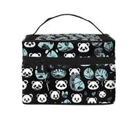 Versatile LargeBlack and White Panda face Cosmetic Bag: Water-Resistant Toiletry Organizer for Women Men â€“ Ideal for Gym Workouts, Vacations, and Business Trips