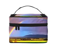 Versatile LargeEvening Rainbow Cosmetic Bag: Water-Resistant Toiletry Organizer for Women Men â€“ Ideal for Gym Workouts, Vacations, and Business Trips