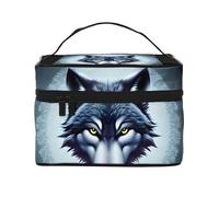 Versatile LargeFierce Wolf Head Cosmetic Bag: Water-Resistant Toiletry Organizer for Women Men â€“ Ideal for Gym Workouts, Vacations, and Business Trips
