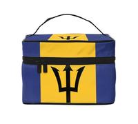 Versatile LargeFlag of Barbados Cosmetic Bag: Water-Resistant Toiletry Organizer for Women Men â€“ Ideal for Gym Workouts, Vacations, and Business Trips