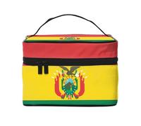 Versatile LargeFlag of Bolivia Cosmetic Bag: Water-Resistant Toiletry Organizer for Women Men â€“ Ideal for Gym Workouts, Vacations, and Business Trips