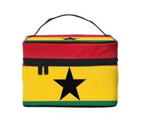 Versatile LargeFlag of Ghana Cosmetic Bag: Water-Resistant Toiletry Organizer for Women Men â€“ Ideal for Gym Workouts, Vacations, and Business Trips