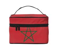 Versatile LargeFlag of Morocco Cosmetic Bag: Water-Resistant Toiletry Organizer for Women Men â€“ Ideal for Gym Workouts, Vacations, and Business Trips